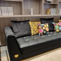 Choix de villas d'hôtels de luxe ensemble de meubles de salon en cuir véritable souple populaire quincaillerie extensible en cuivre forgé pour canapés