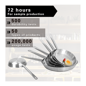 Utensilios de cocina comerciales de fácil limpieza de estilo clásico, acabado de lijado Inferior compuesto, sartén de Chef de acero inoxidable para Cocina - Product Image 1