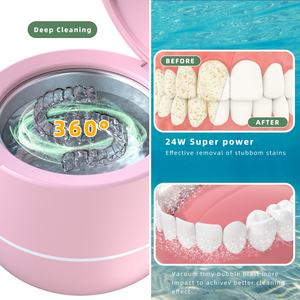Mini Máquina Portátil de Limpieza de Dentaduras Postizas, Limpiador Ultrasónico para el Hogar, Limpiador Ultrasónico de Alineadores y Retenedores - Product Image 2