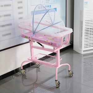 Carro de <span class=keywords><strong>hospital</strong></span> manual de cuna de cama infantil médica portátil con marco de metal de garantía de 3 años - Product Image 2