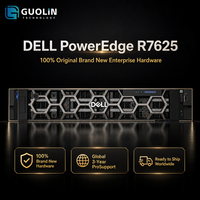 Serveur en rack Dell PowerEdge R7625 2U d'origine, nouveau, double processeur AMD EPYC 9004, DDR5, NVMe, 24 baies, serveur d'entreprise haute densité
