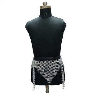 Silver Plated Metal <b>Chainmail</b> Armor Set Irregular Shape Fashion Welded Stainless Steel Costume - Product Image 3