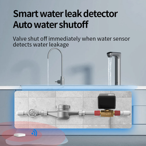 Sistema de protección contra fugas de agua inalámbrico alimentado por baterías con válvula eléctrica DN15(1/2 pulgadas) y Sensor de agua WiFi tuya para fugas - Product Image 3