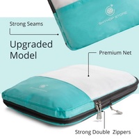 Sac de rangement pour organisateurs de voyage en nylon ripstop recyclé Conception personnalisée Cubes d'emballage de voyage en maille de compression suspendus légers
