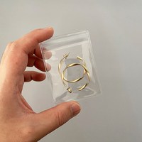 Sac à fermeture éclair en PVC transparent réutilisable personnalisé, petit format, gaufré, résistant à l'humidité, pour cosmétiques, bijoux, bagues, emballage, pochette à fermeture éclair