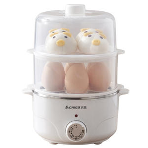 Cuiseur à œufs Chigo, cuiseur vapeur électrique à 2 étages avec minuterie pour la préparation du petit-déjeuner - Product Image 1