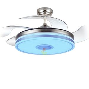 Ventilador de techo RGB con luz LED de 36W DC, altavoz, 3 tonalidades con memoria, aspas retráctiles, 6 velocidades, control remoto - Product Image 1