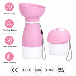 Botella de Agua Plegable de Silicona de 600ml para Mascotas, para Viajes, Senderismo, con Compartimento para Comida - Product Image 1