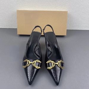 Chaussures Femme Designer Fashion Sexy Sandales d'été Mules à talon chaton noires pour femmes à talons hauts - Product Image 4