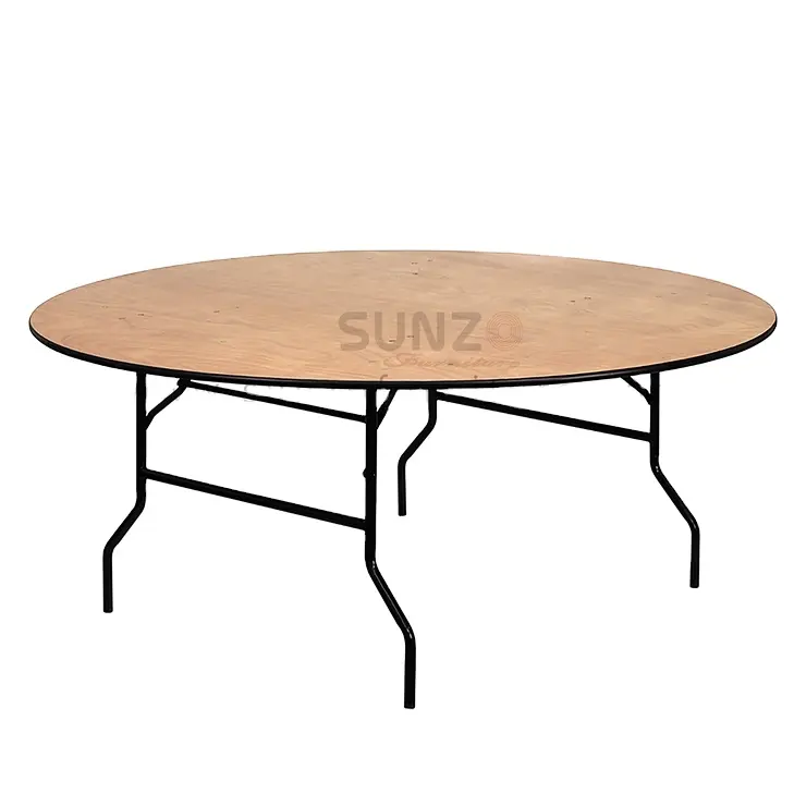 Mesa de comedor plegable redonda, diseño de madera