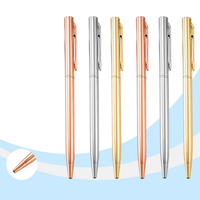 Stylo à bille BECOL, vente chaude, hôtel, style twist, luxe, or rose, fin, en métal, avec logo personnalisé pour cadeaux
