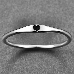 Anello Q302 in Acciaio Inossidabile a Forma di Cuore, Anello Unisex Classico alla Moda, Gioiello Regalo - Product Image 6