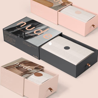 Boîte à tiroir rigide écologique personnalisée avec cordon de serrage en ruban, emballage en papier kraft texturé, boîte cadeau