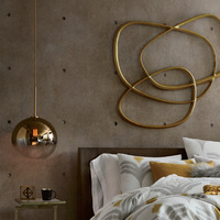 Lampe suspendue Zeal Lighting au design nordique, en verre dégradé, or et argent, pour chambre à coucher, îlot de cuisine ou chevet