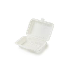 Caja de Alimentos Desechable Reciclable Blanca de 20.3X20.3Cm para Restaurante de Hot Dogs, Caja de Alimentos para Llevar Hecha de Almidón de Maíz - Product Image 4