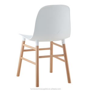 Silla de comedor de Copenhague, estructura de madera maciza con respaldo de plástico, sillas de comedor baratas para restaurante, - Product Image 4