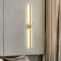 Applique murale moderne minimaliste en forme de bois de cerf, lampe de chevet pour chambre à coucher, applique murale nordique minimaliste de luxe léger pour salon