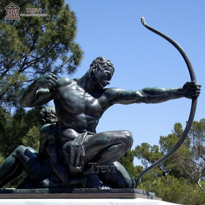 Escultura Deportiva de Metal Antiguo Personalizada, Figura de Arquero en Bronce - Product Image 2