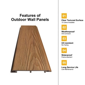 Tấm ốp trần ngoài trời giả gỗ WPC hiện đại, chống thấm, chống cháy, thông gió, kiểu gỗ, tấm ốp PVC giả gỗ - Product Image 2