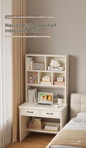 2025 youtai משולב שולחנות מעץ מלא עם מגירות ומדף ספרים לחדר מחשב - Product Image 3