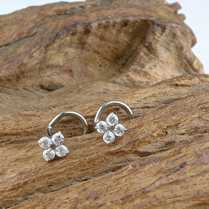 Anneaux de nez Getta, bijoux de piercing corporel, clous de nez en titane plaqué or avec zircon serti griffe, unisexe, cadeau pour mariage et fête - Product Image 3