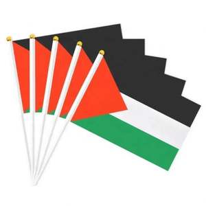 Banderas de Palestina al por Mayor, Listas para Enviar, Mini Banderas de Mano Personalizadas, Estilo Bandera, de Fibra de Vidrio, para Eventos y Desfiles - Product Image 2