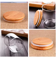 Hxglass Vente en gros Boîte à thé 0.85L/1.3L/1.6L Récipient de stockage des aliments de cuisine avec couvercle en bambou Bocal en verre vide hermétique