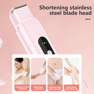 Không đau ướt & khô có thể sạc lại máy cạo râu điện cho phụ nữ phụ nữ trên khuôn mặt tóc Remover của phụ nữ Bikini tóc tông đơ - Product Image 2