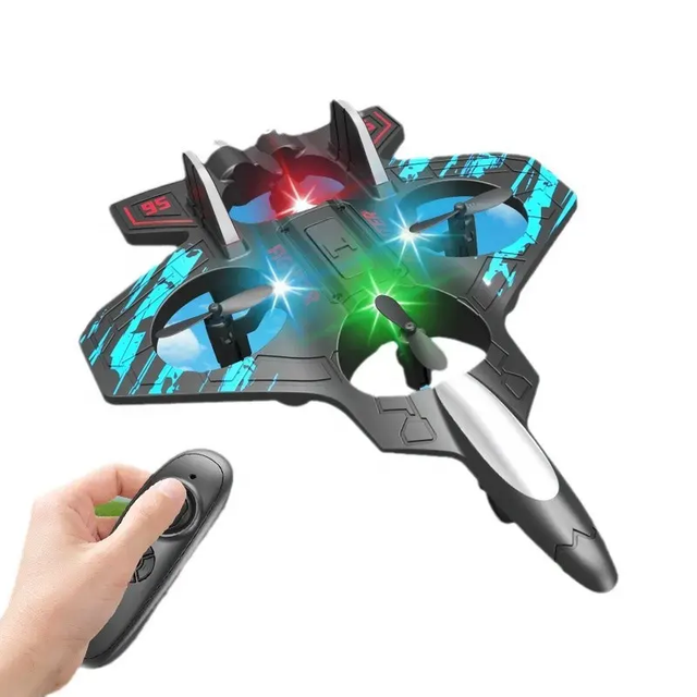 2.4G 2CH RC Quadcopter Fighter One-Key Stunt Hover 360 Flip 50m Range Detachable Battery 1080p HD Video Indoor/Outdoor Fun RC