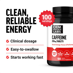 Tabletas de cafeína de 200mg de etiqueta privada OEM, píldoras de cafeína, suplementos energéticos enfocados, aumentan la energía, el enfoque y el rendimiento - Product Image 4