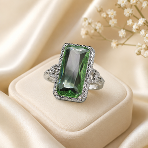 Anello in pietra verde oliva, gioiello da donna per uso quotidiano con design personalizzato - Product Image 3
