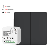 Interrupteur mural sans fil RF433 IP65 étanche, auto-alimenté, sans batterie, sans câblage, télécommande, relais émetteur