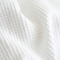 Peignoir en pur coton à texture nid d'abeille blanc unisexe pour hôtel, spa, hôtel de villégiature et salon, respirant et absorbant