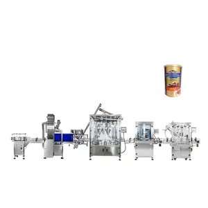 Multi-Function Detergent Powder Packing Machine Fully Automatic Chocolate Powder Can Filling Seaming Line