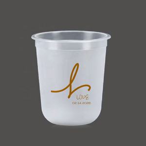 شعار مخصص على شكل U لحفلات الزفاف 14 أونصة 16 أونصة مصنفرة 24 أونصة عصير شفاف يمكن التخلص منه فقاعة كوب صلب PP - Product Image 3