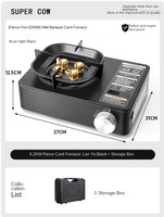 Nouvelle cuisinière portable d'extérieur pour thé et fondue, à butane, puissante, manuelle, magnétique, pour camping, type carte 4 étoiles