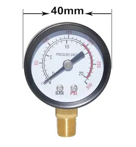 New 1/4\" Male NPT Thread Pressure Gauge 0 To 300 PSI 1 Year Warranty For Retail And Manufacturing Plant Use