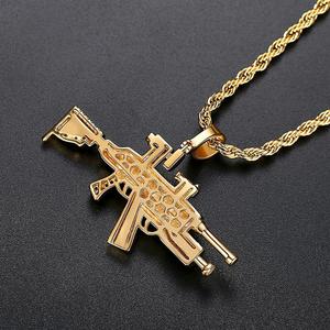 Collar de Cadena para Hombre con Diseño de Pistola Clásica JINSE, Chapado en Rodio y Oro, Joyería Masculina al por Mayor - Product Image 5