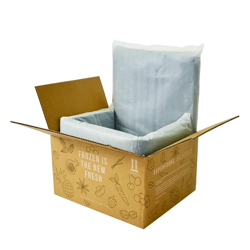 Aislamiento impreso personalizado para envío en caliente o frío para embalaje de alimentos, bolsa enfriadora de cartón, caja de carne, transporte de pescado de cartón Bo