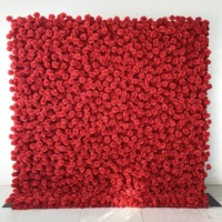H530 Rose en soie rouge, fleurs artificielles en soie enroulables, arrangement 3D pour toile de fond de scène, multicolore, pour demande en mariage et décoration de mariage