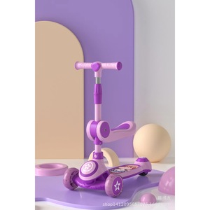 Children's Scooter Tricycle With Lights And Music For 3 Years Old Up Adjustable Height Red Color - Product Image 3