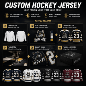 Maillot de hockey sur glace personnalisé entièrement sublimé, rayé bleu sarcelle, col lacé, uniforme d'entraînement de hockey sur glace avec impression du logo de l'équipe - Product Image 5