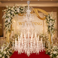 Luminaire suspendu LED en cristal élégant et luxueux personnalisé pour mariage, fête, hôtel, banquet, maison, restaurant, salle d'événements, décoration