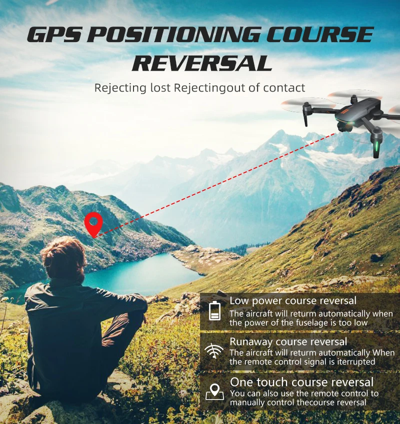 GD91 PRO Drone, gpss POSITIONING COURSE REVERSAL The aircraft will