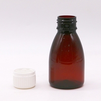 Venta caliente 100mL 120ml 3oz 4oz Botellas de plástico PET ámbar para champú de loción de jarabe para la tos; Contenedor de botella magra