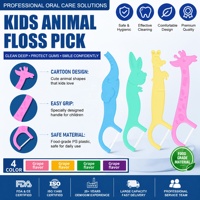 40 pièces de cure-dents pour enfants en forme d'animaux, cure-dents pour enfants en forme de dessin animé, soins bucco-dentaires pour enfants, qualité alimentaire, sans BPA, jetables, logo personnalisé OEM