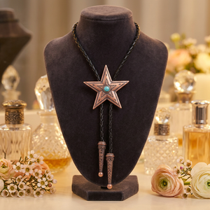 สร้อยคอ Bolo Tie ทำจากหินธร<span class=keywords><strong>ร</strong></span>มชาติ<span class=keywords><strong>ค</strong></span>าวบอยตะวัน<span class=keywords><strong>ต</strong></span>กสำหรับผู้ชายทำจากสังกะสีอัลลอย<span class=keywords><strong>ค</strong></span>ุณภาพสูง - Product Image 1