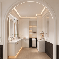 Salon de coiffure au style minimaliste personnalisé avec lit de beauté et décoration intérieure complète pour salon de beauté