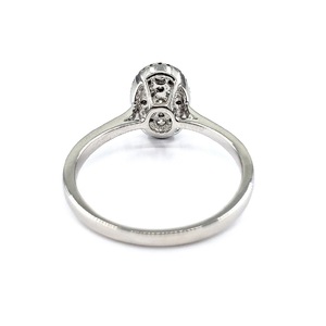 Anillos de Oro Blanco Sólido de 18K de Hong Kong con Diamantes de Alta Calidad, Diseño Clásico de Garras, Ovalados y con Incrustaciones, para Mujer, Anillos de Compromiso y Aniversario - Product Image 3