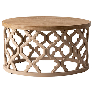 Thích hợp cho nhiều dịp Salon Centro trung tâm Bàn cà phê phong cách tự nhiên gỗ và sắt gỗ tự nhiên Bàn cà phê - Product Image 1